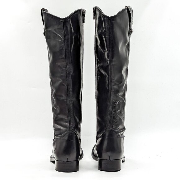 Frye Wmn Melissa Button Zipper Black Leather Equestrian Riding Tall Boots sz 8.5 - Picture 5 of 11